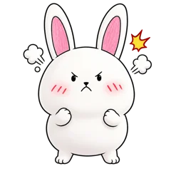 ぷんぷん怒るうさちゃん
